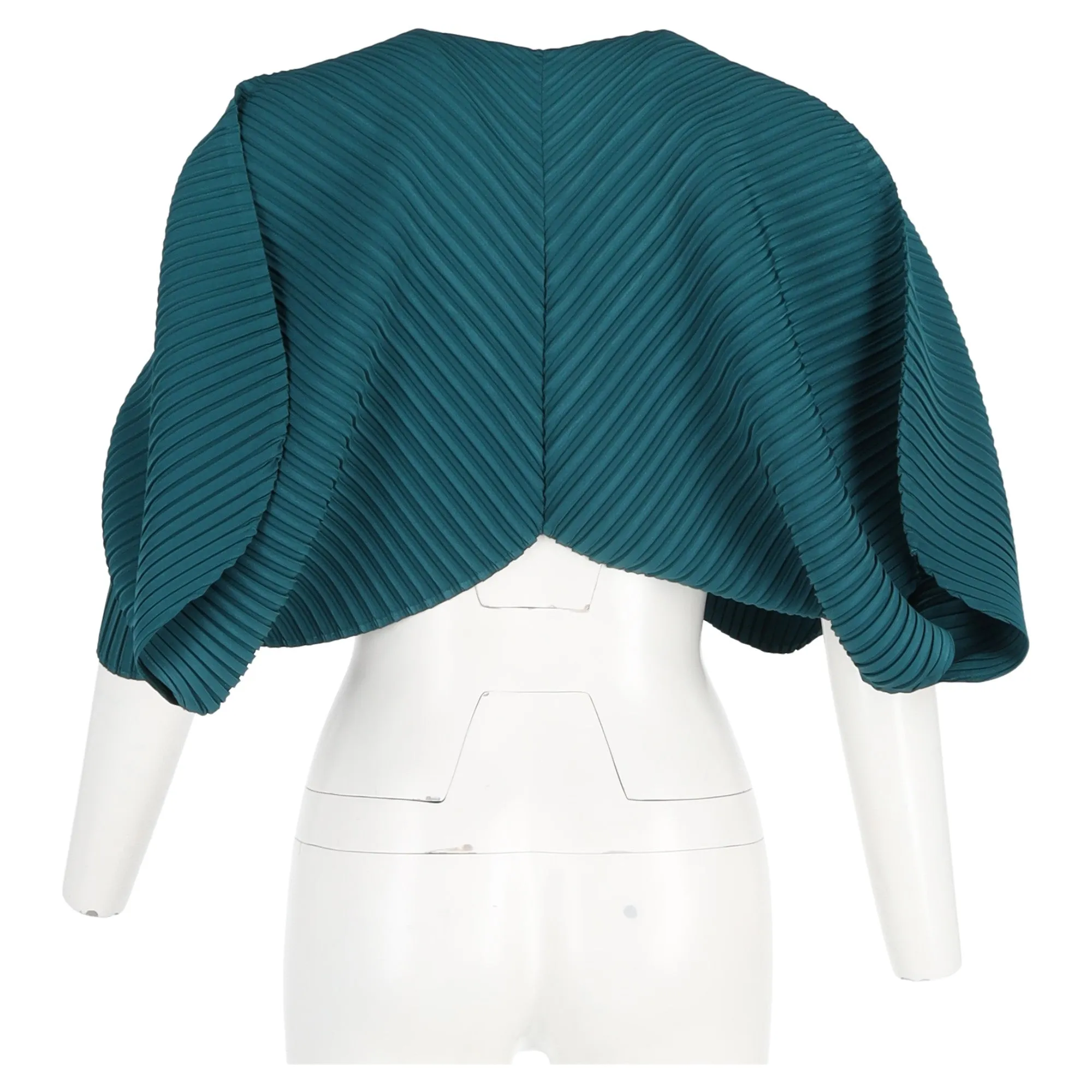 Issey Miyake Pleat Jacket in Green Polyester