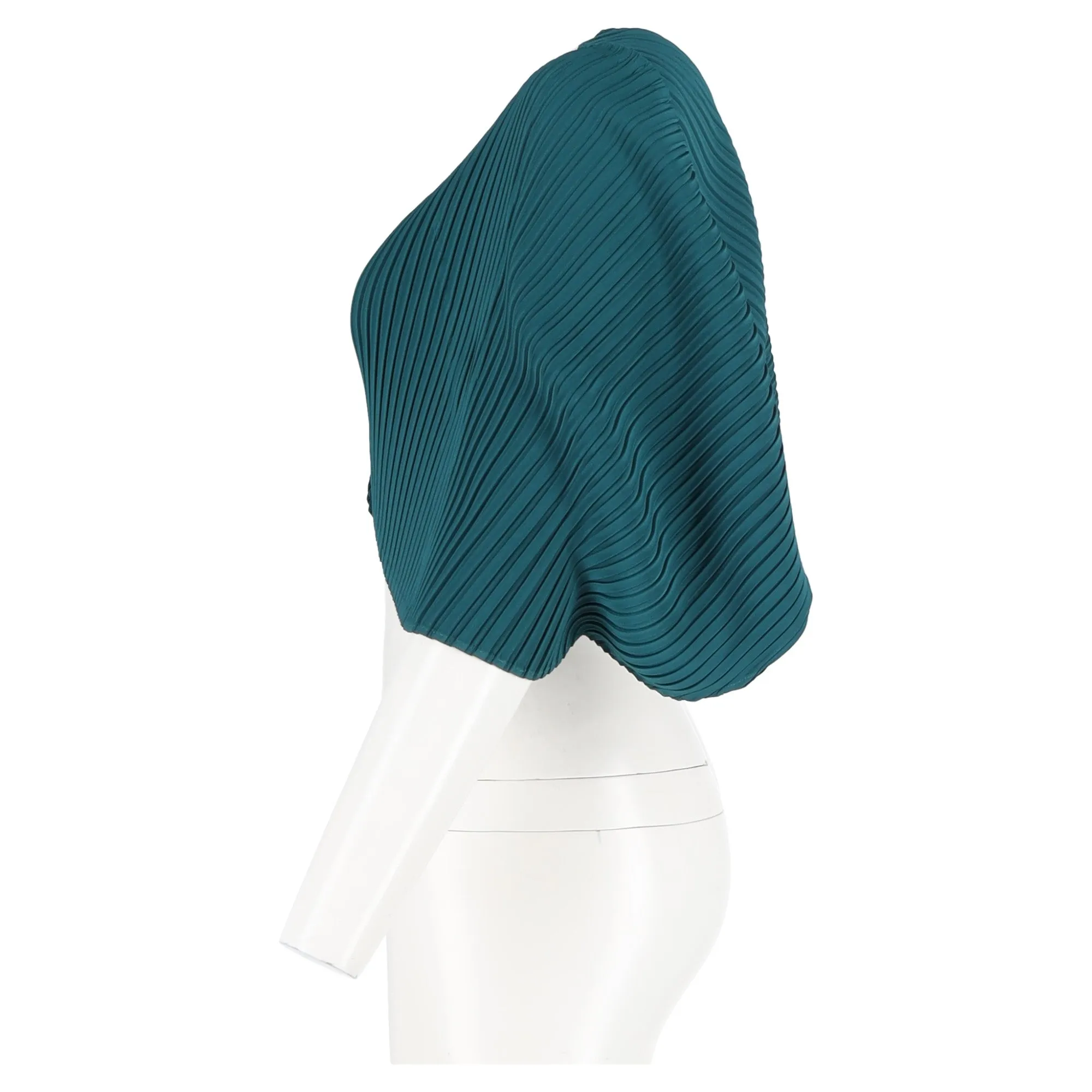 Issey Miyake Pleat Jacket in Green Polyester
