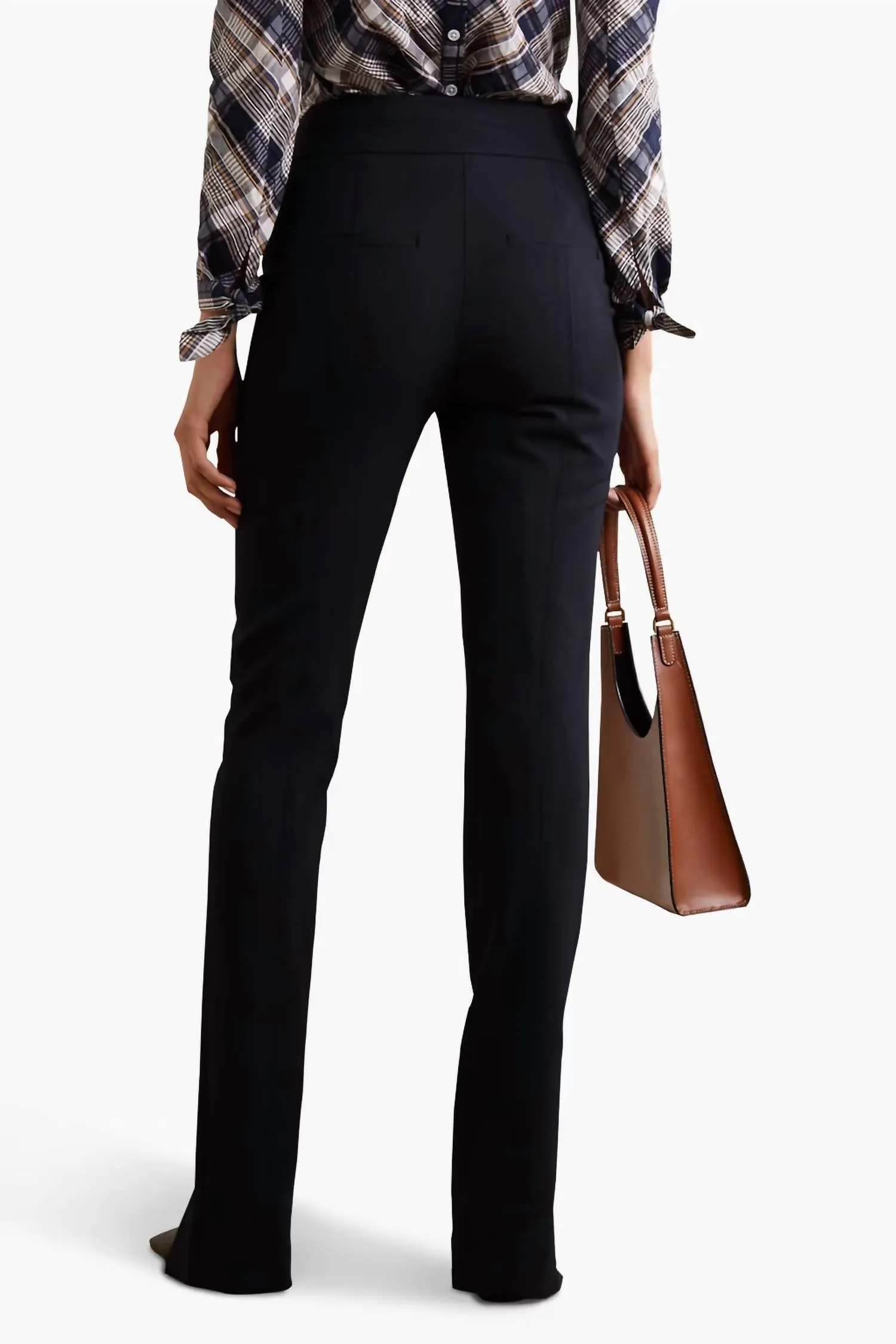 Jessamy Twill Slim-Leg Pants In Navy