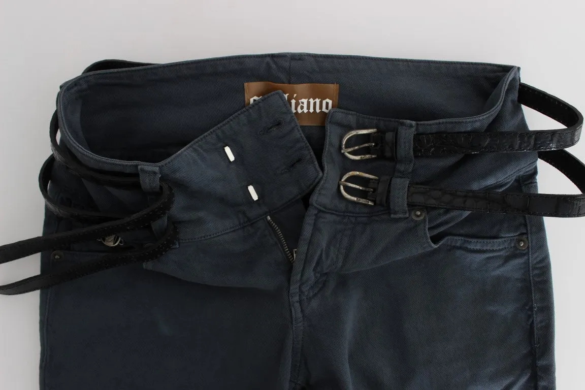 John Galliano  Cotton Blend Slim Fit High Waist Women's Jeans