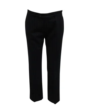 Joseph Pinstriped Pants in Navy Blue Wool