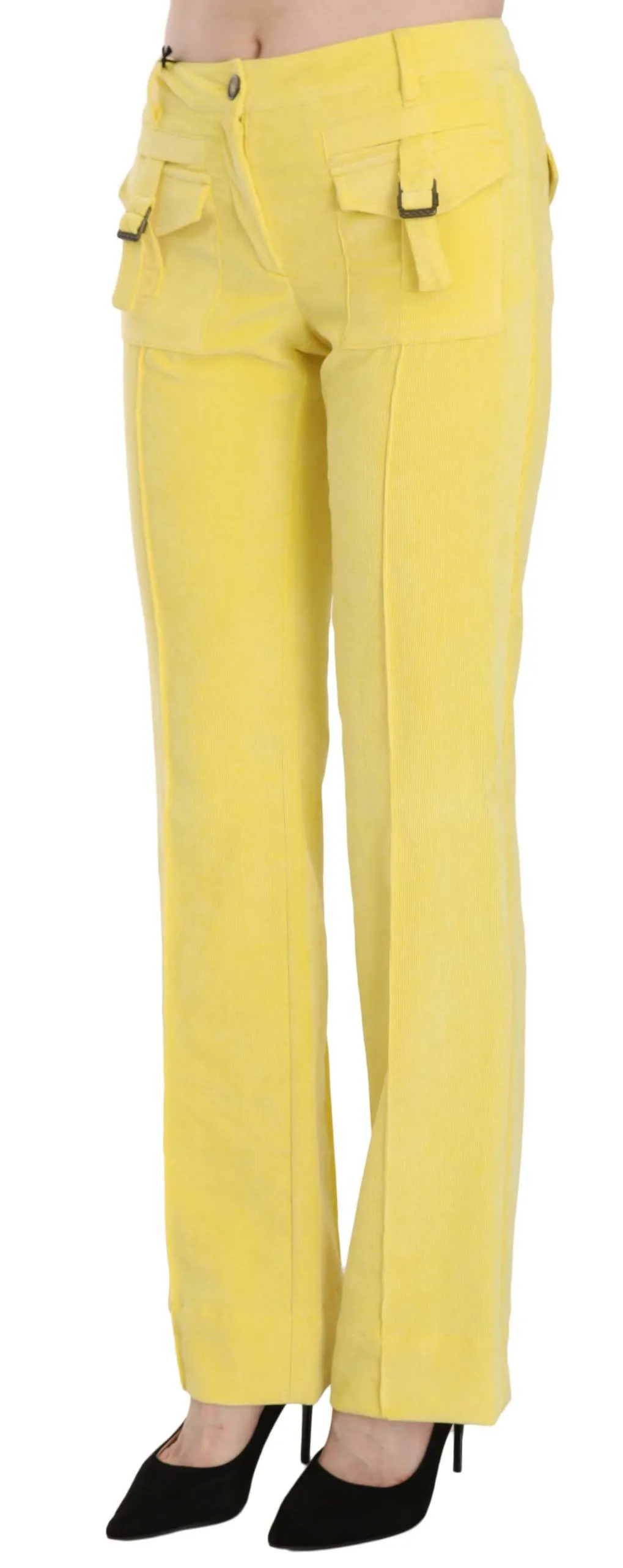 Just Cavalli  Corduroy Mid Waist Straight Trousers Women's Pants