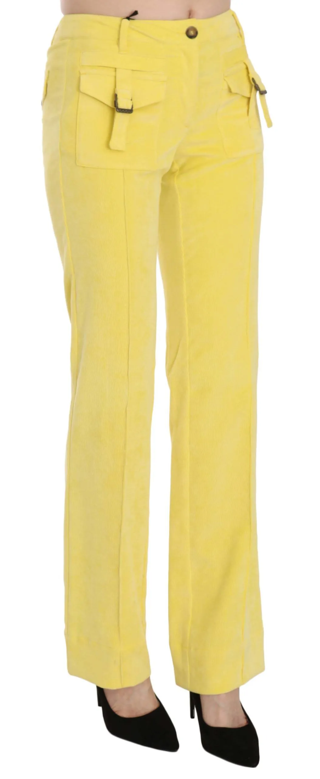 Just Cavalli  Corduroy Mid Waist Straight Trousers Women's Pants