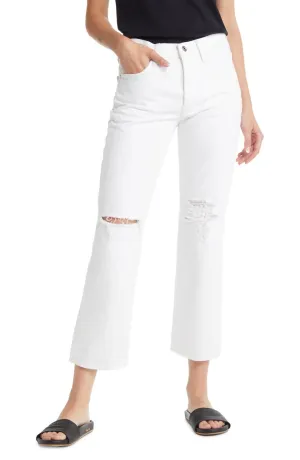 Kali Ankle Jeans In White Distressed