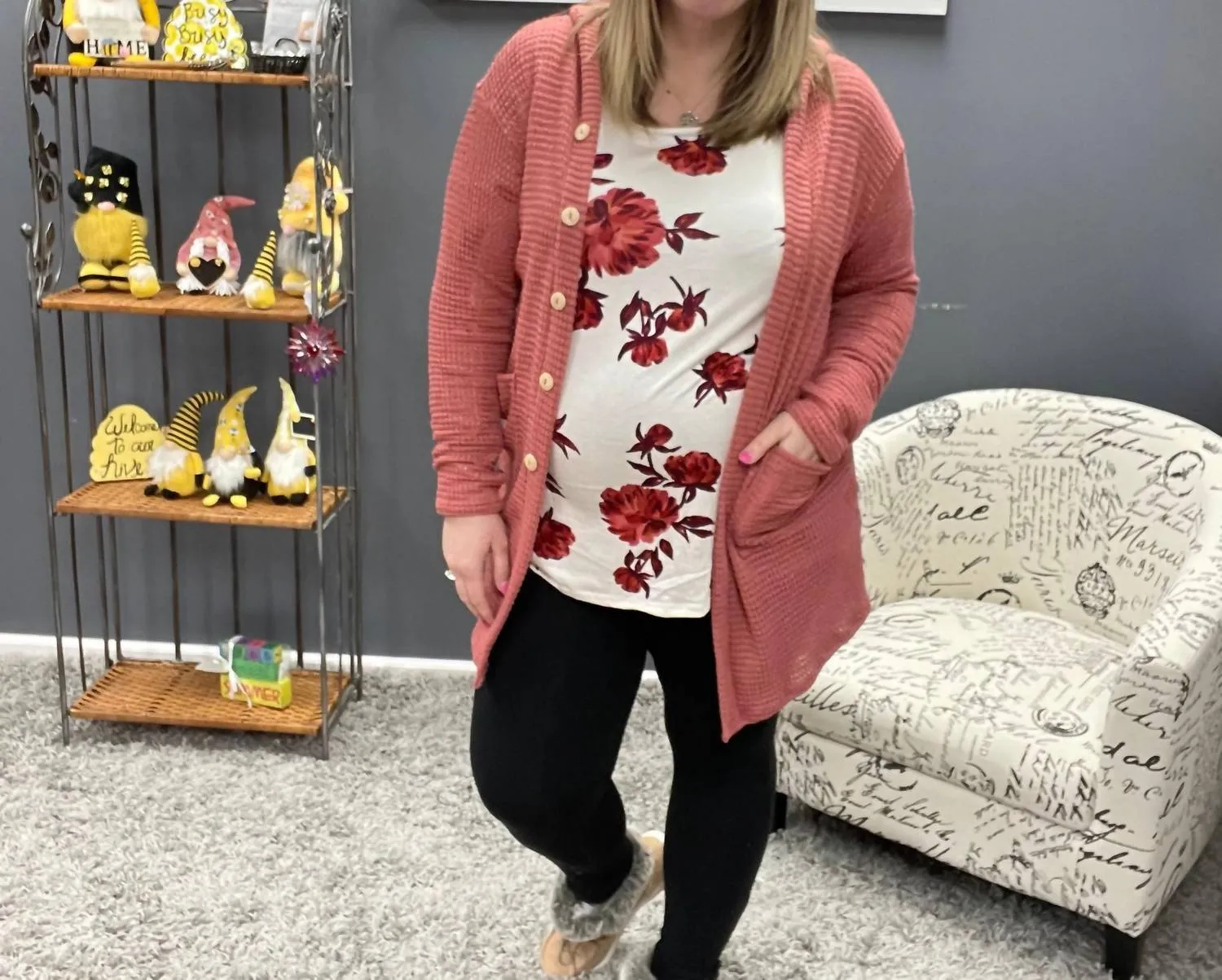 Karsen Boyfriend Cardigan In Dusty Pink