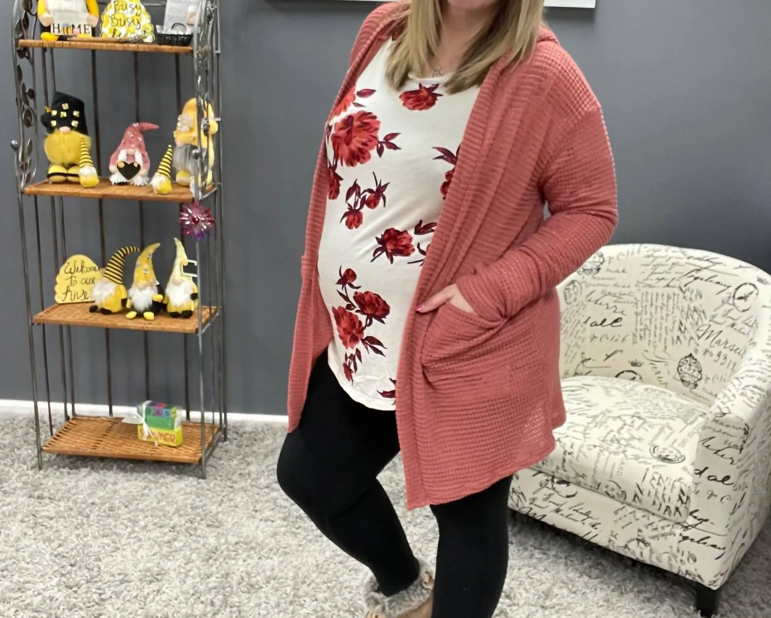 Karsen Boyfriend Cardigan In Dusty Pink