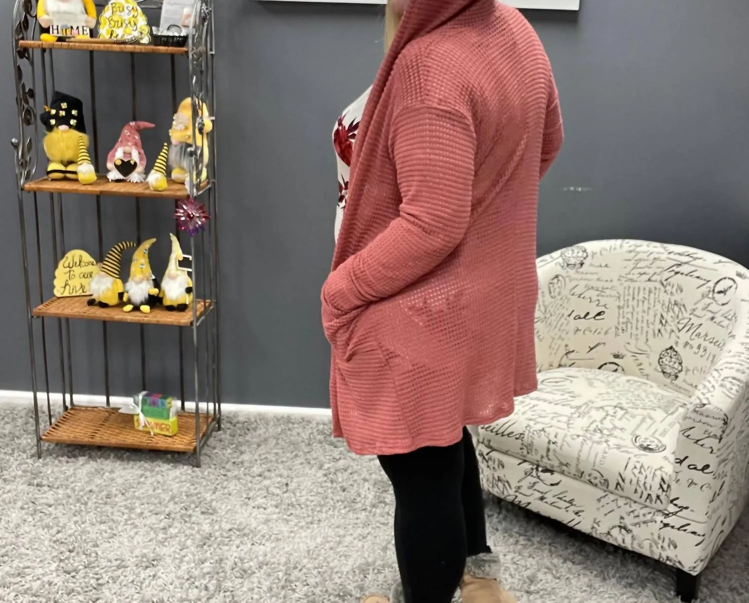 Karsen Boyfriend Cardigan In Dusty Pink