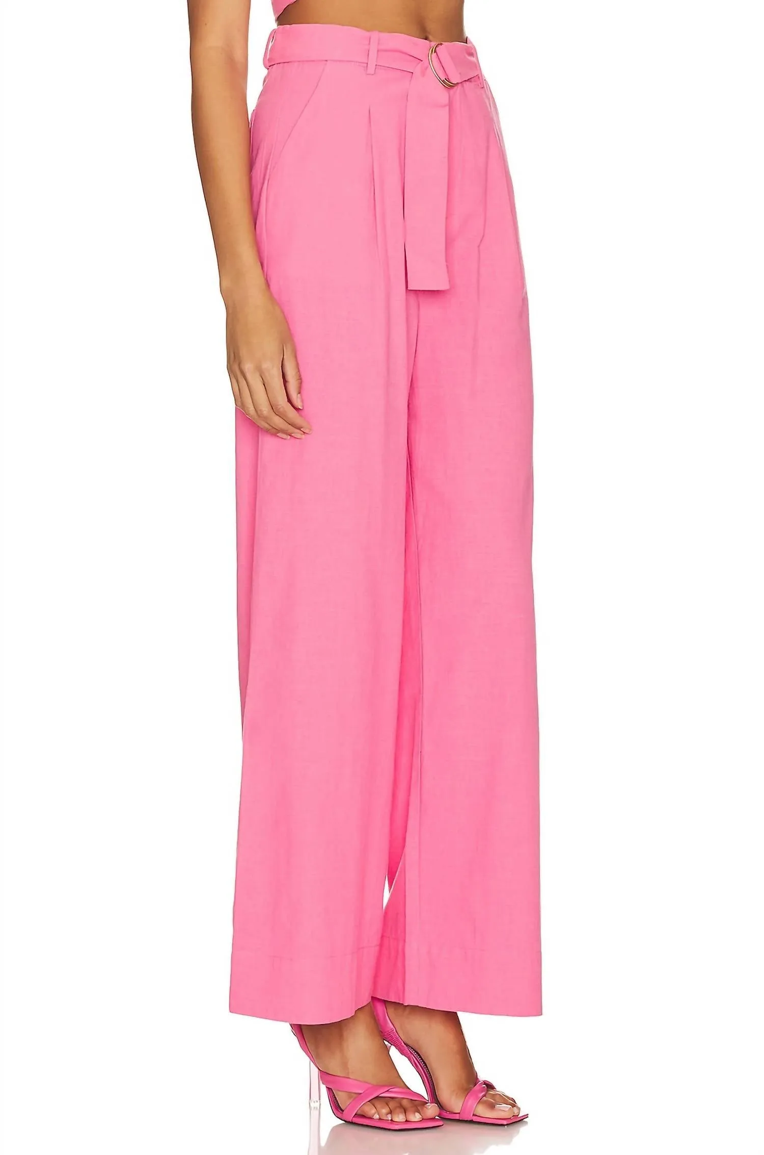 Kelani Belted Pants In Pink