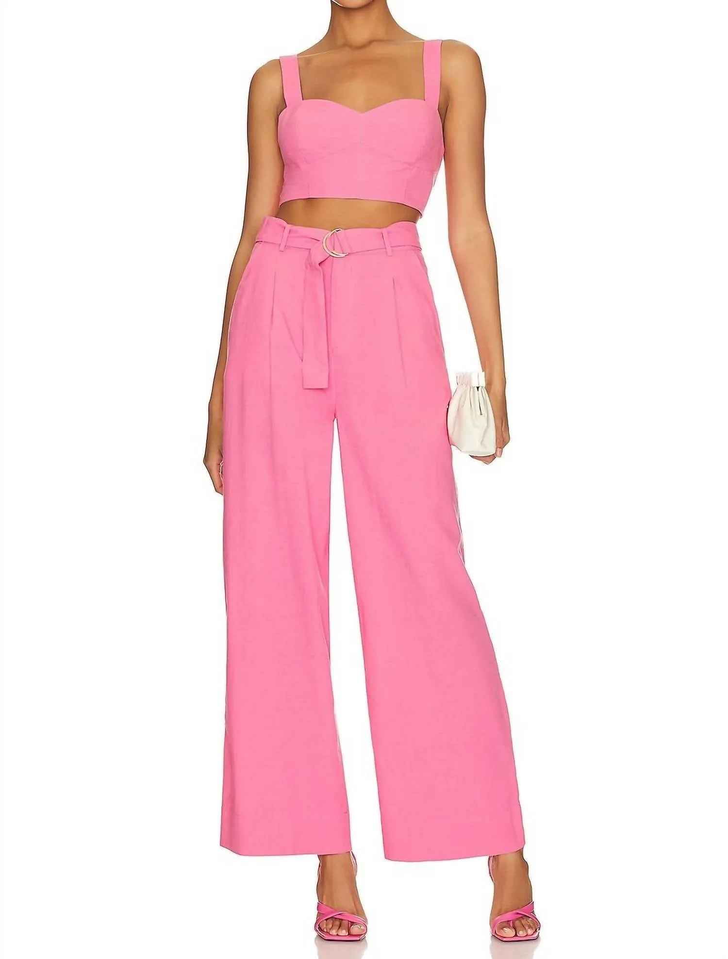 Kelani Belted Pants In Pink