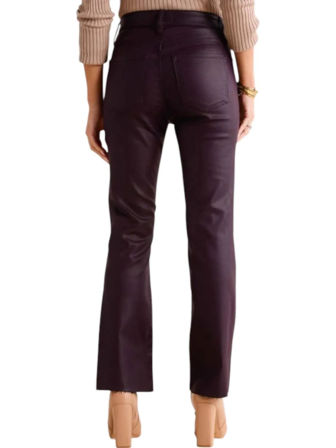 Kelsey Coated Denim Jeans In Sangria