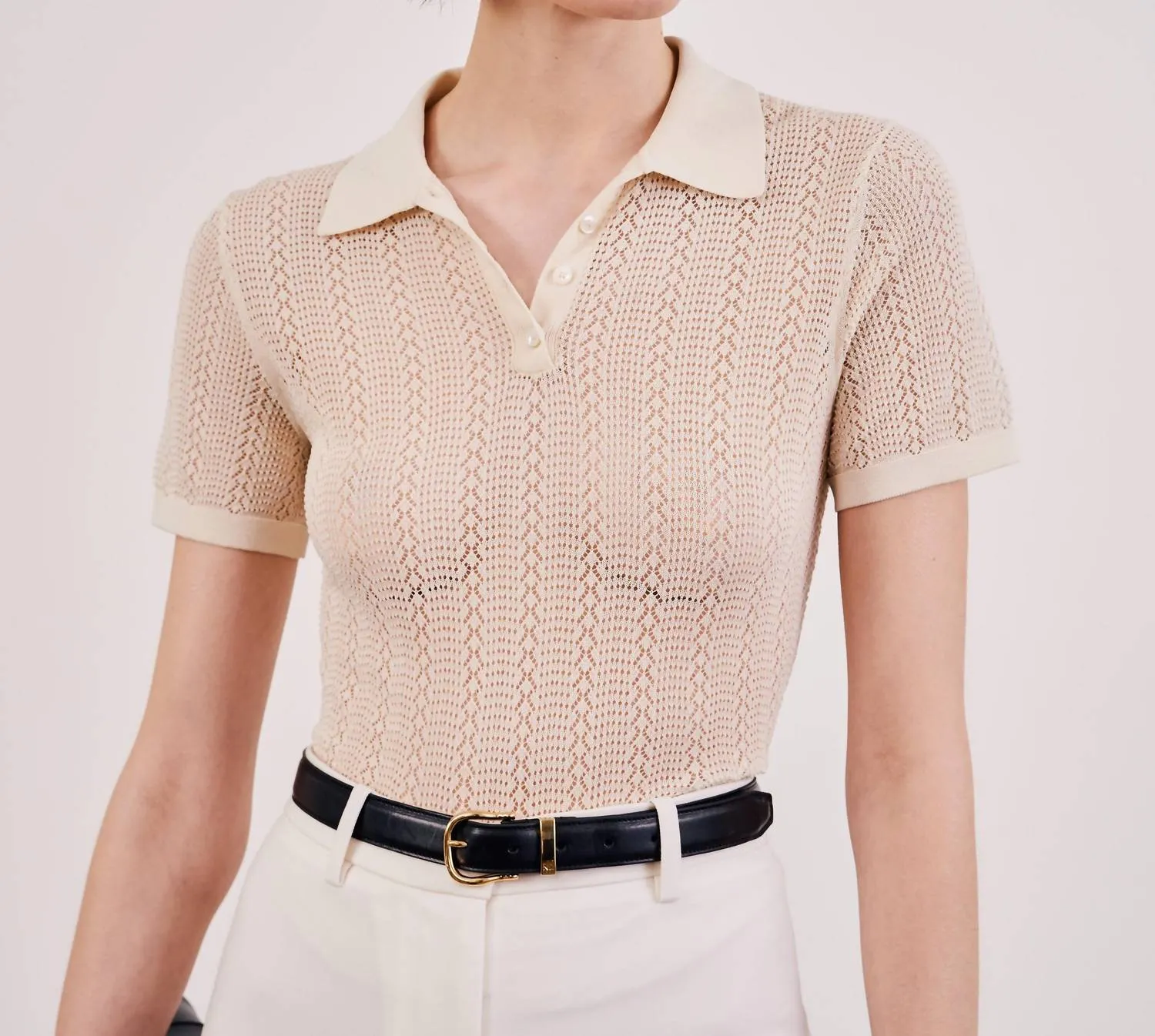 Kenza Button Up Sweater In Ivory