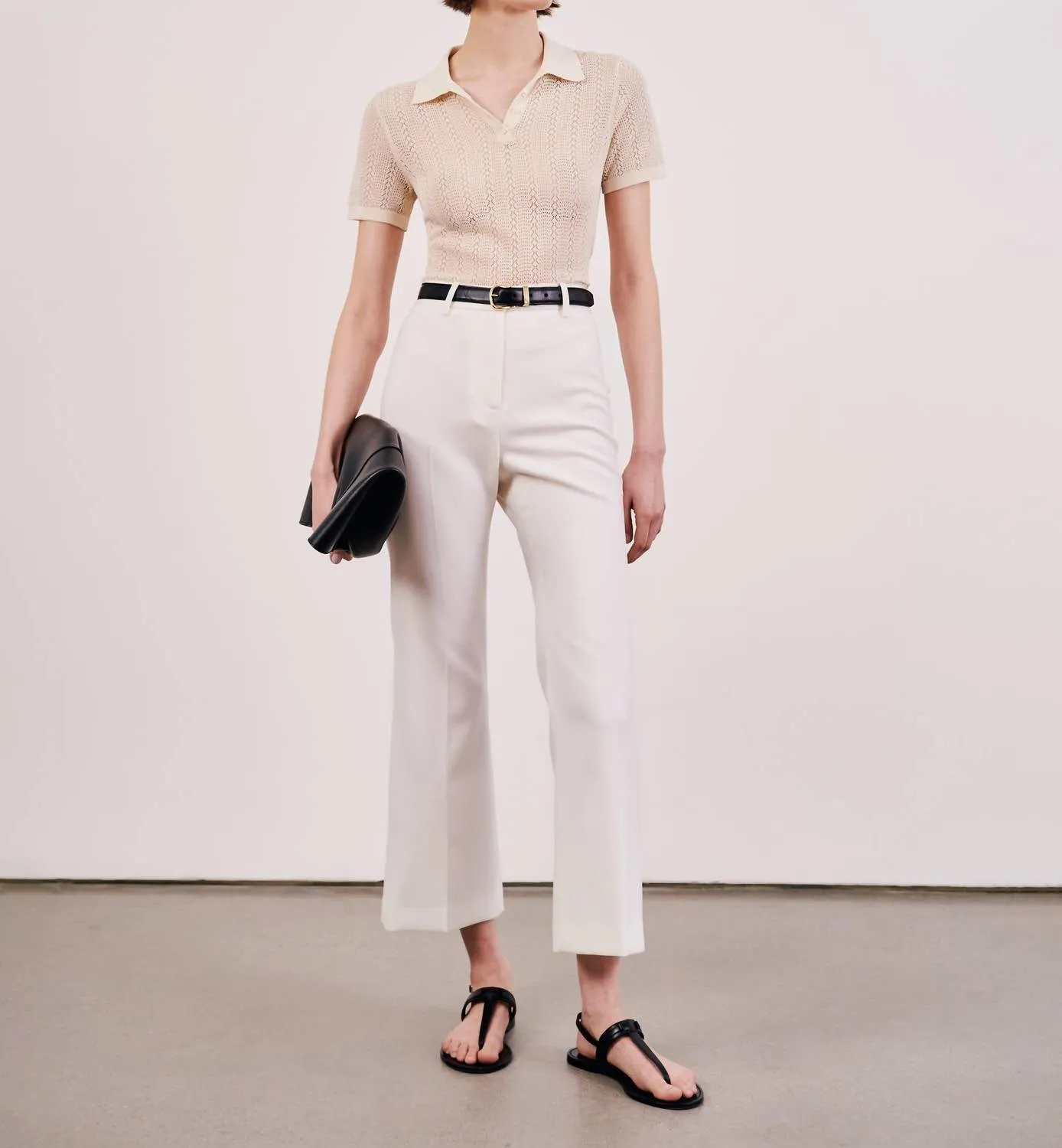 Kenza Button Up Sweater In Ivory