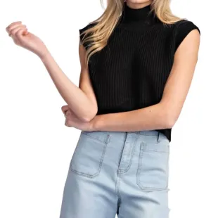 Knit Cropped Sweater In Black