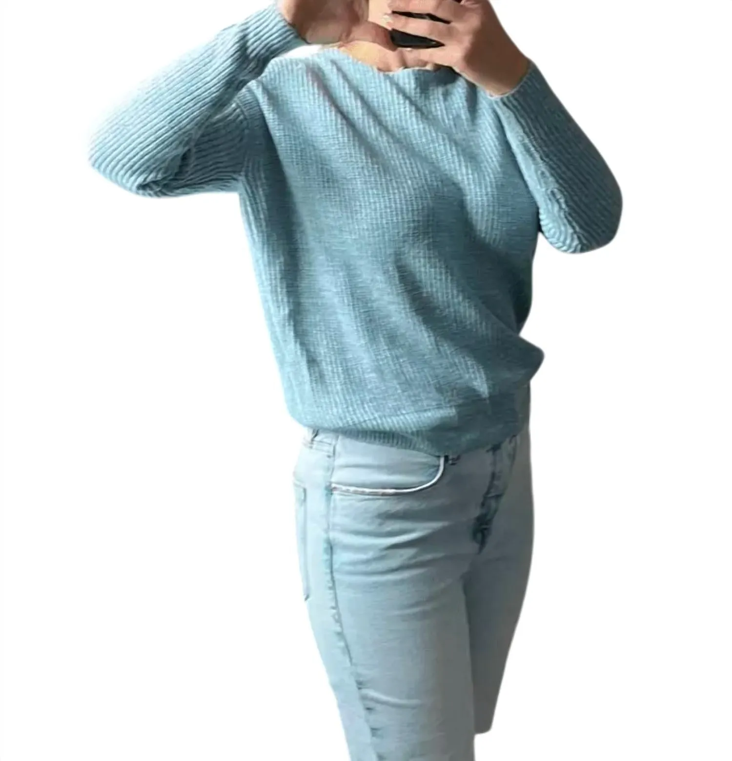 Knit Open Back Sweater In Blue