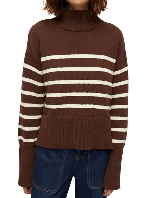 Lancetti Womens Knit Striped Pullover Sweater