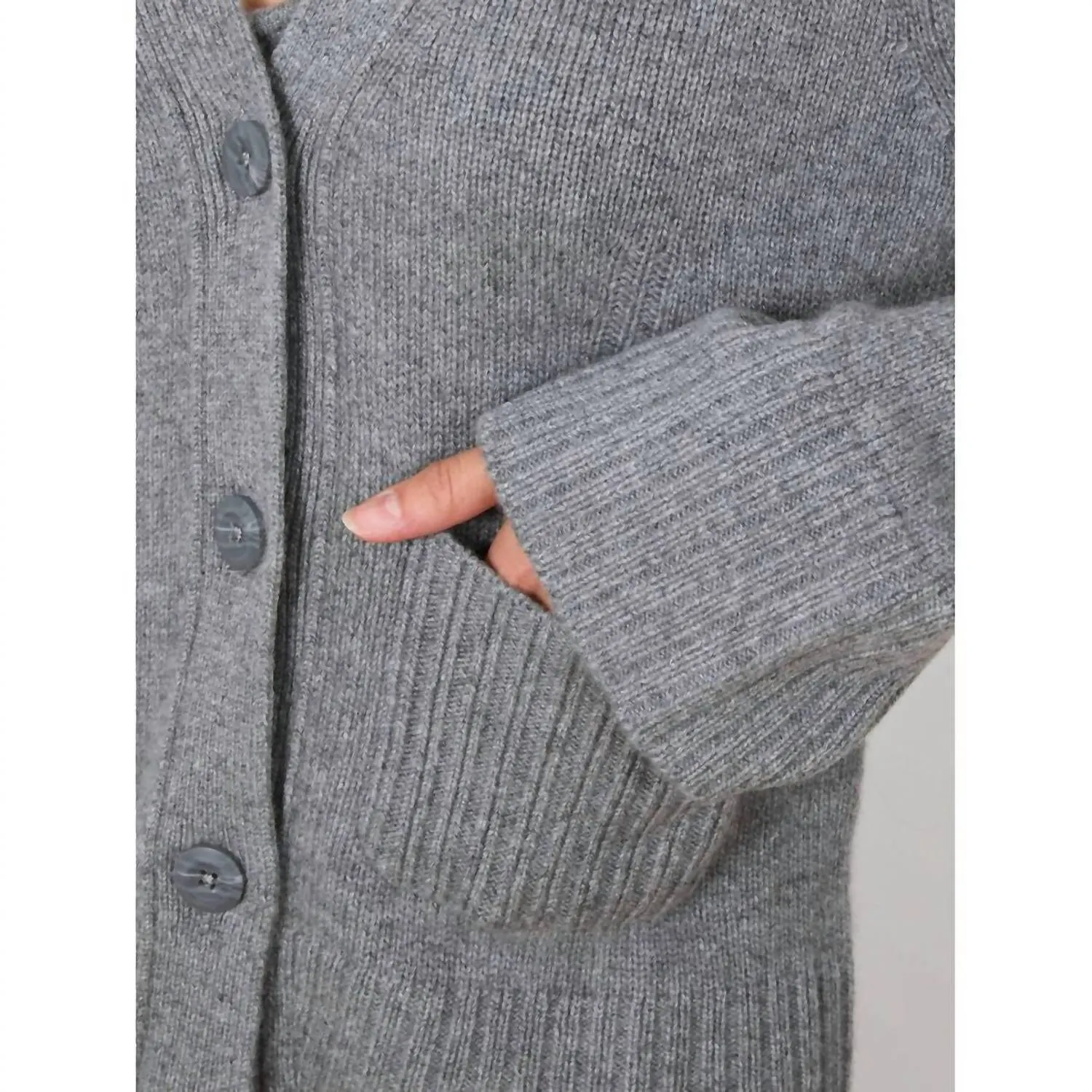 Larkspur Cashmere Cardigan In Grey