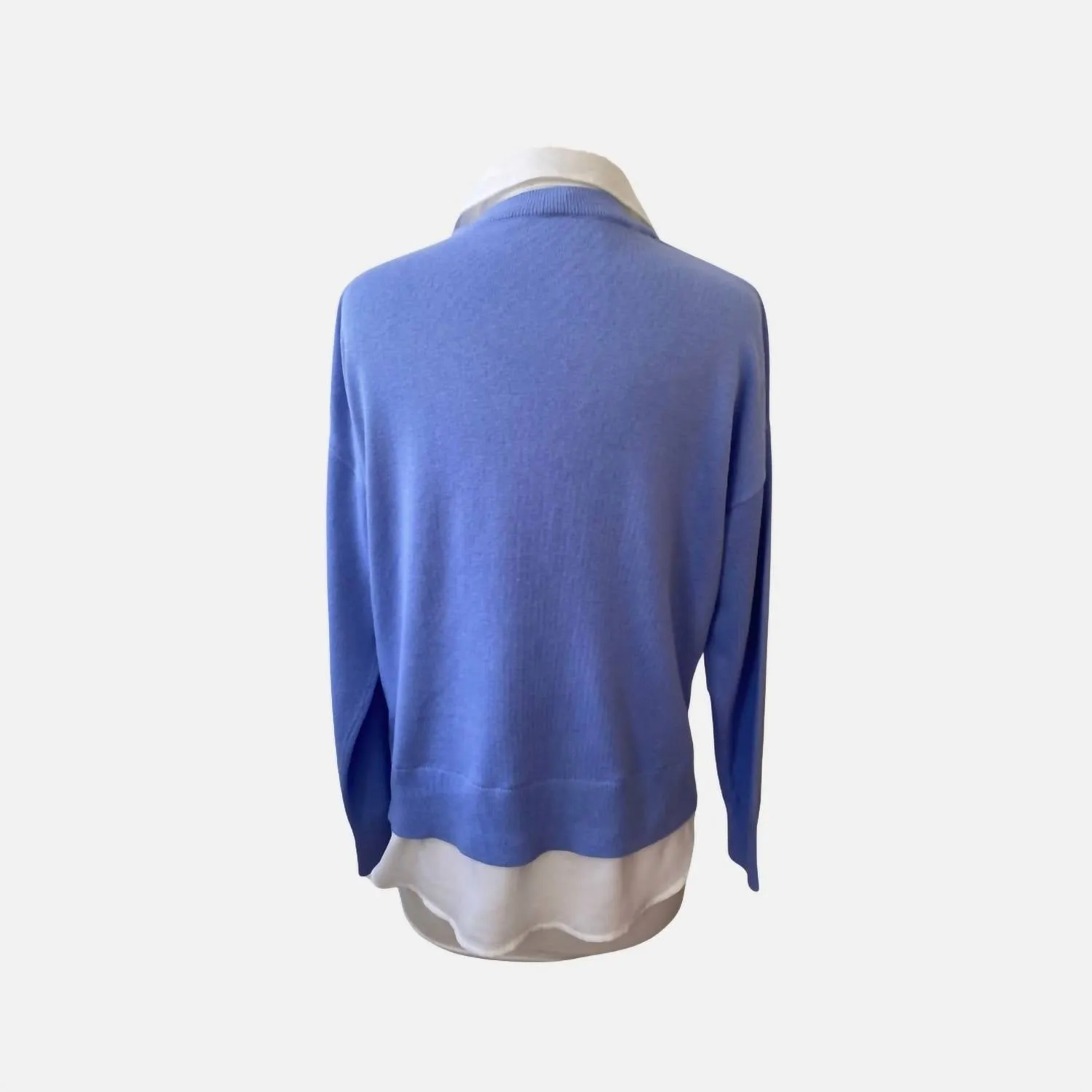 Layered V-Neck Sweater In Iris