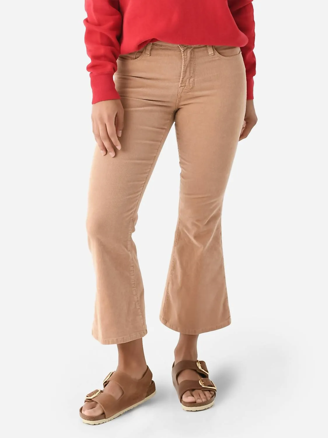 Le Crop Flare Corduroy Jean In Light Camel