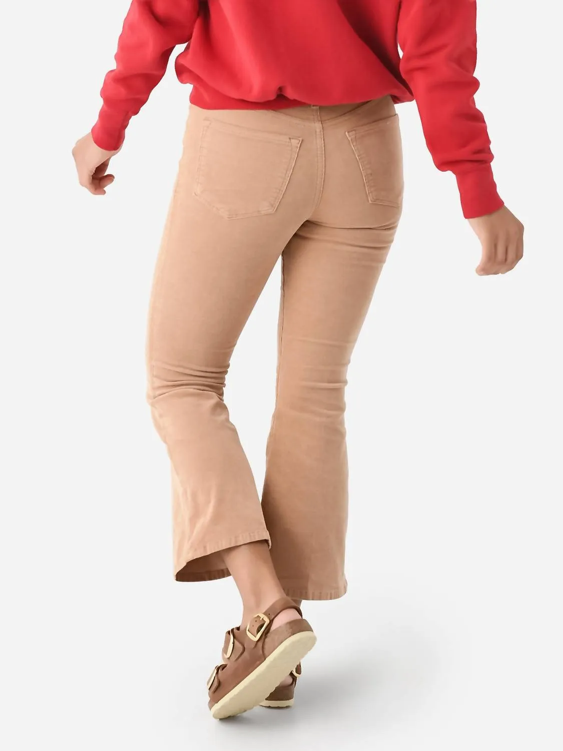 Le Crop Flare Corduroy Jean In Light Camel