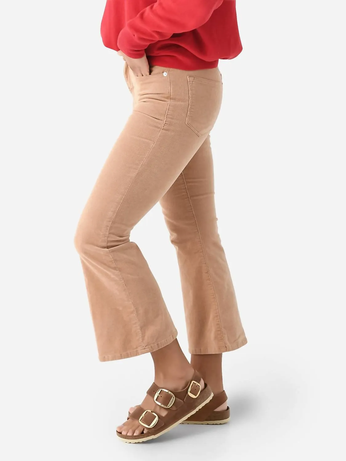 Le Crop Flare Corduroy Jean In Light Camel