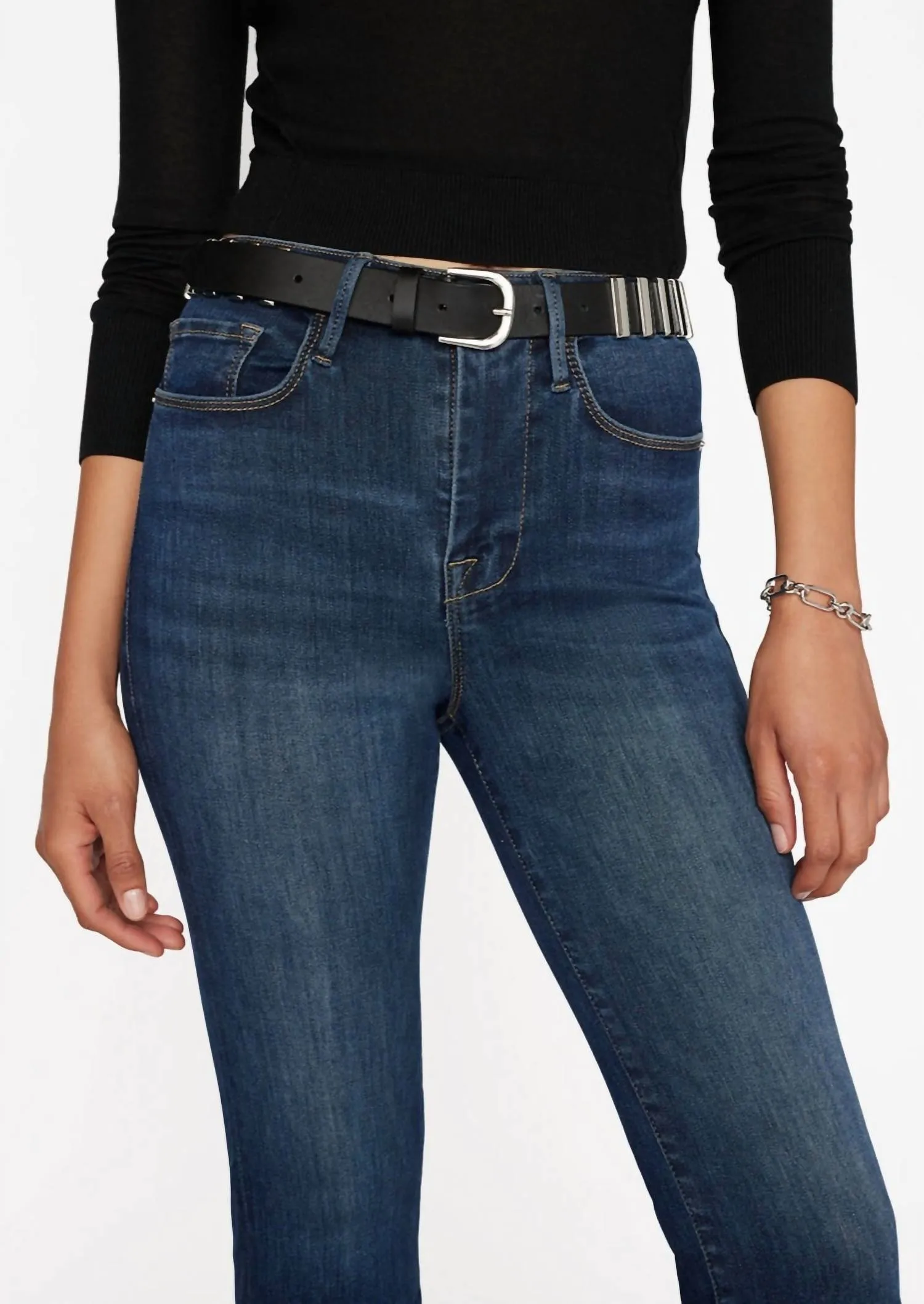 Le One Crop Mini Boot Denim In Hanbury