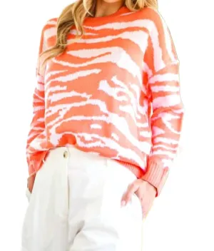 Le Tigre Sweater In Orange And White