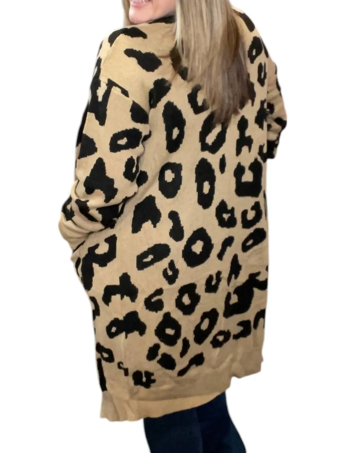 Leopard Cardigan In Taupe