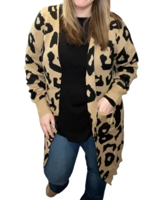 Leopard Cardigan In Taupe
