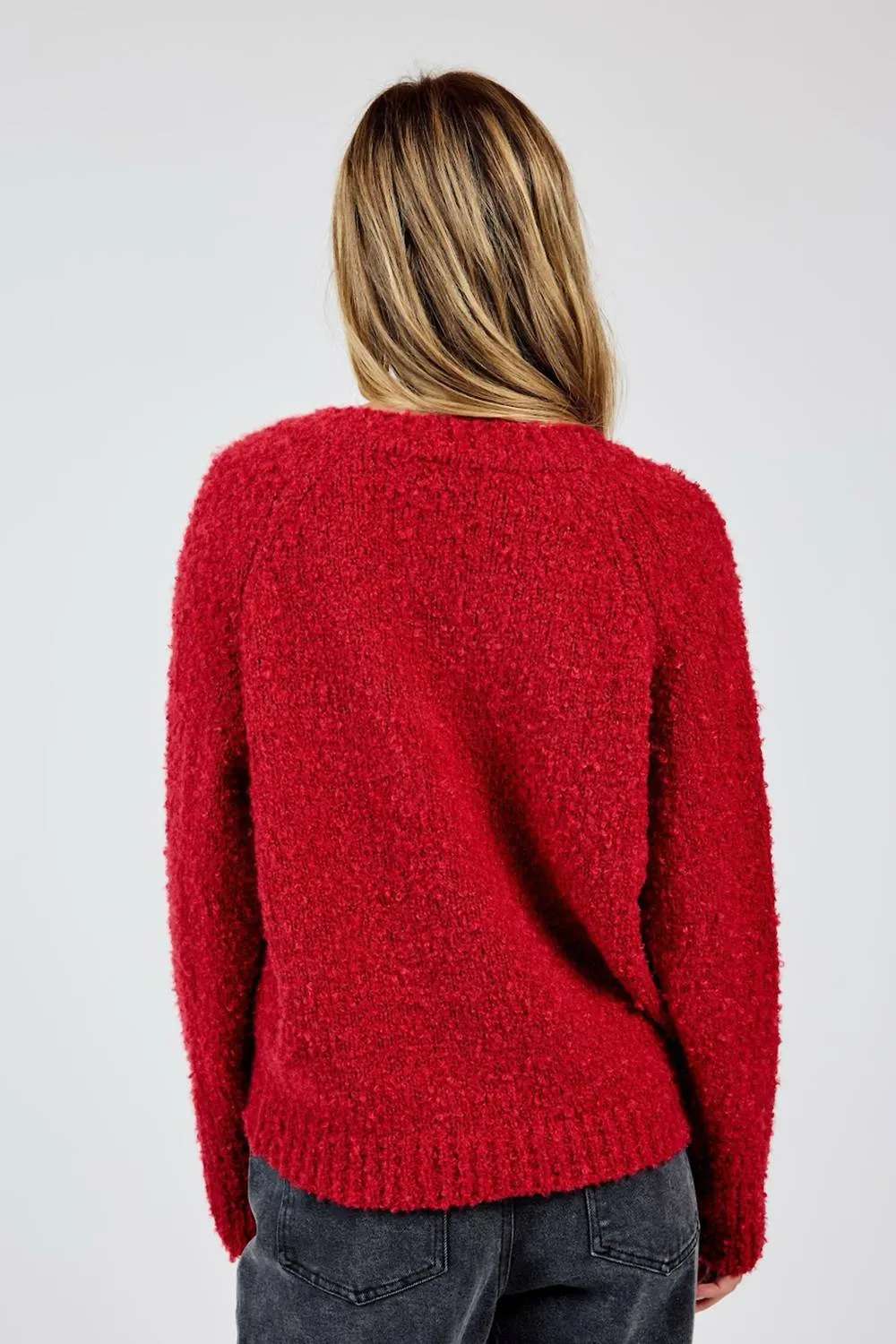 Limelight V Neck Sweater In Red