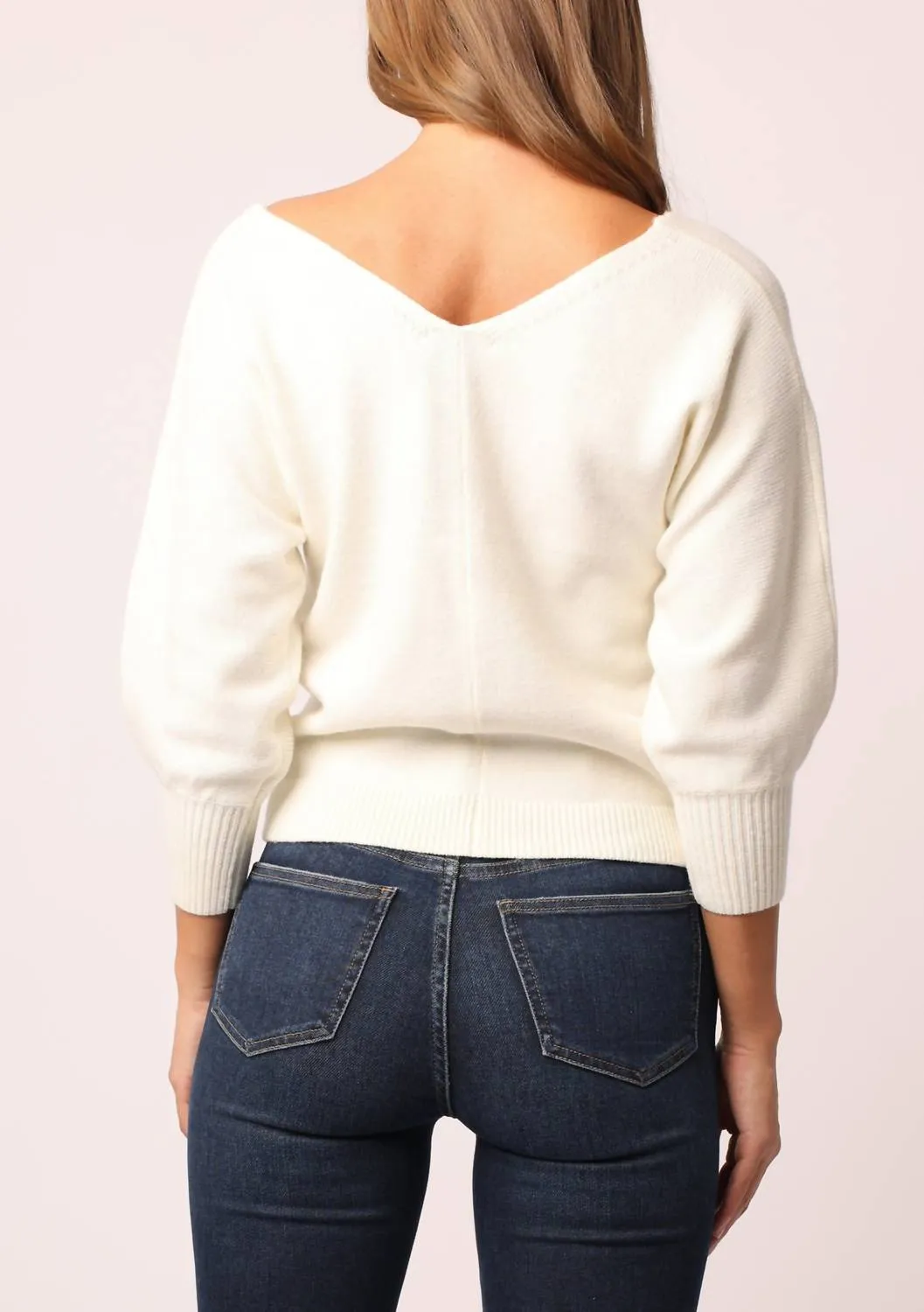 Lisette Double V Cardigan In Vintage Cream