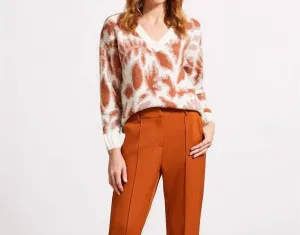 Long Sleeve Jacquard Sweater In Dark Desert