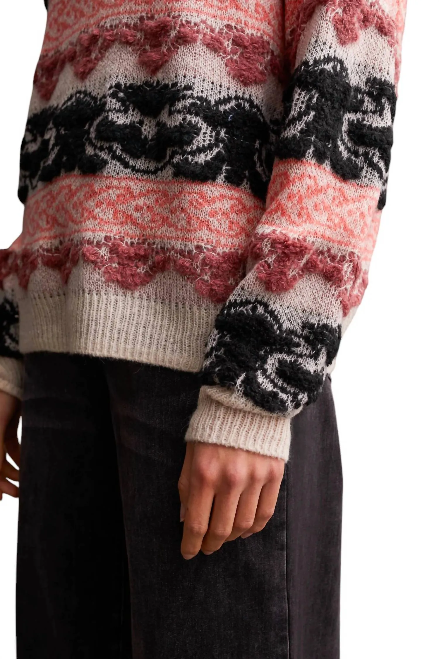 Looped Yarn Sweater In Eggshell Multi