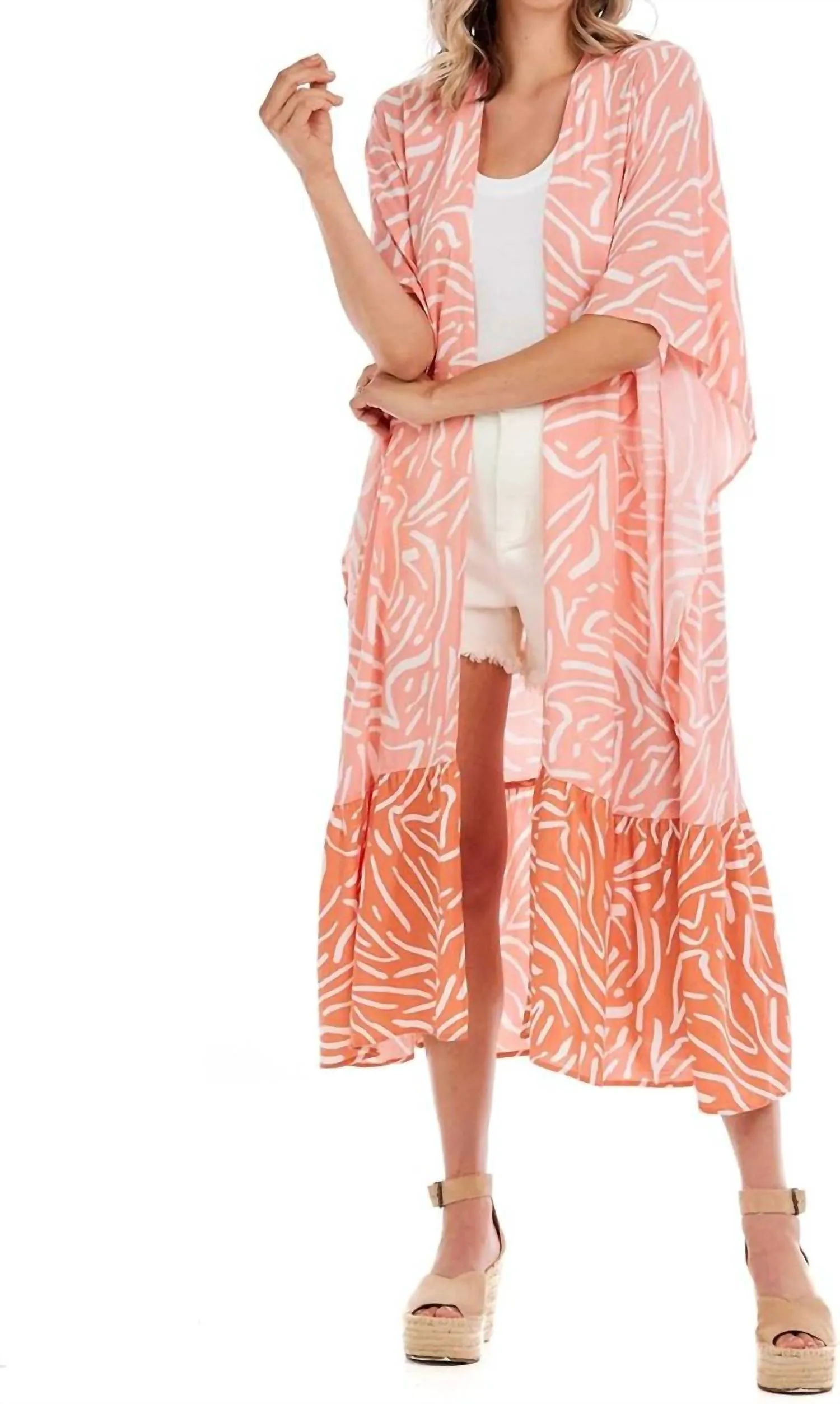 Lorena Kimono In Peach