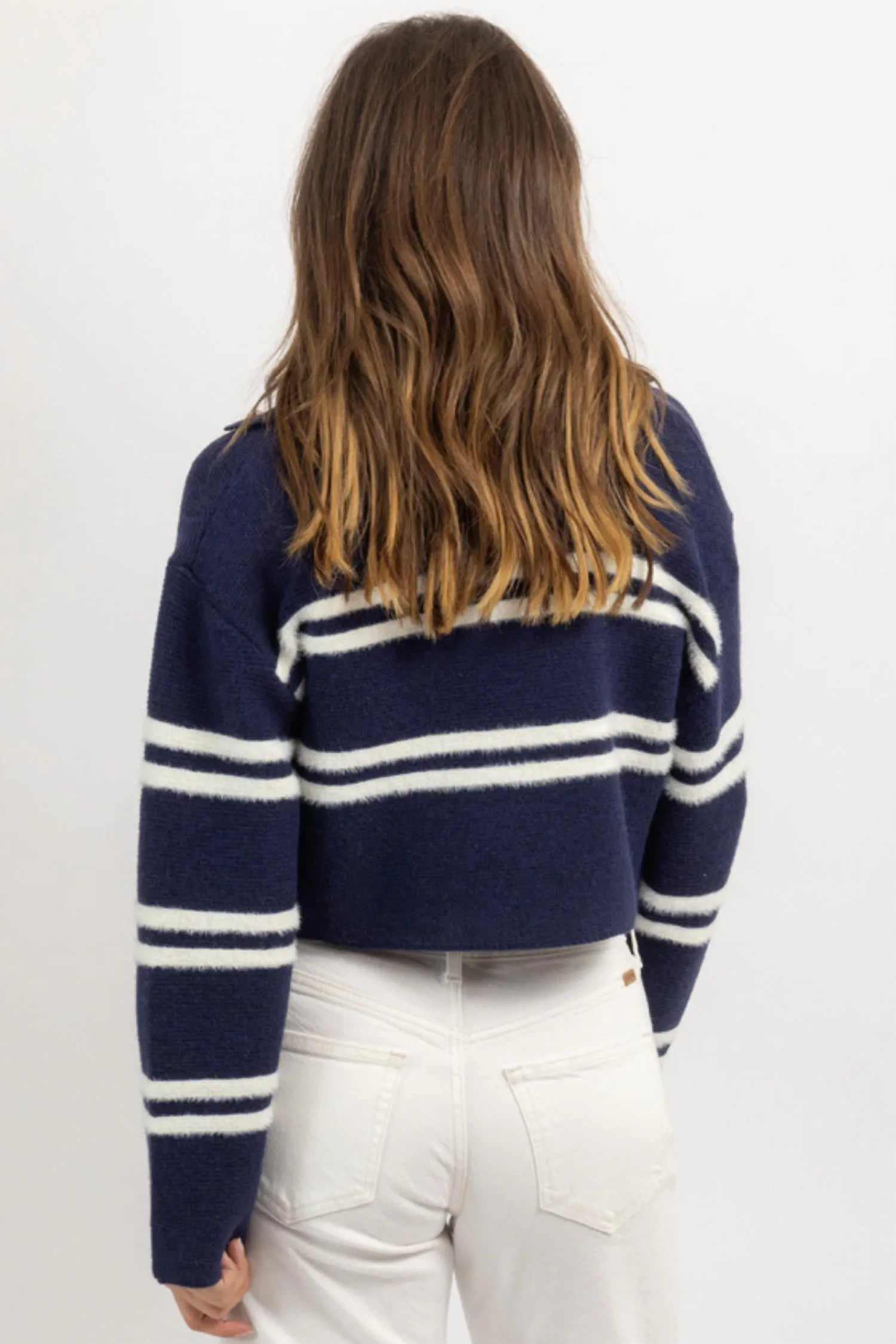 Louis Collared Sweater In Navy