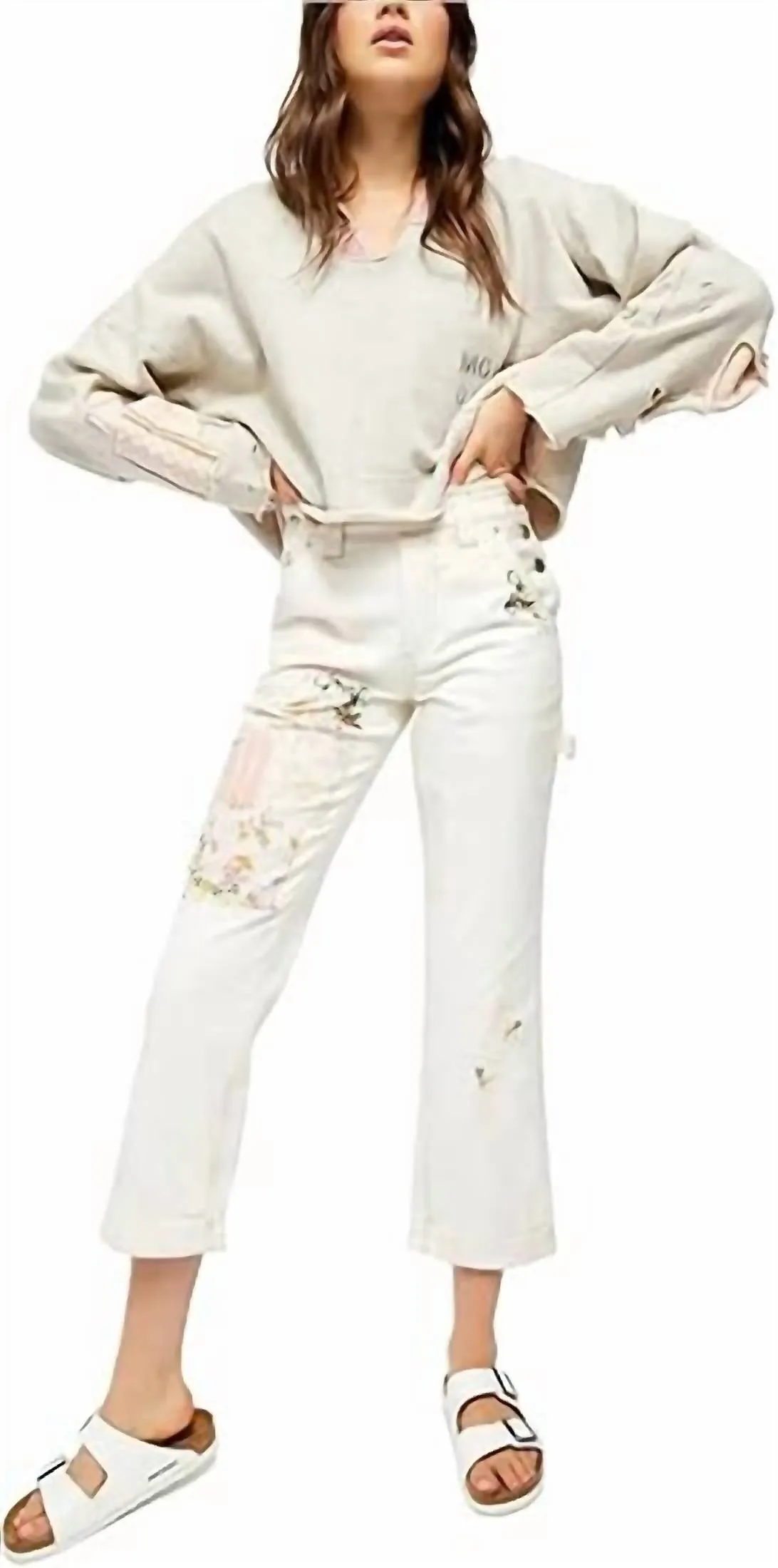 Love Alive Boyfriend Jeans In White