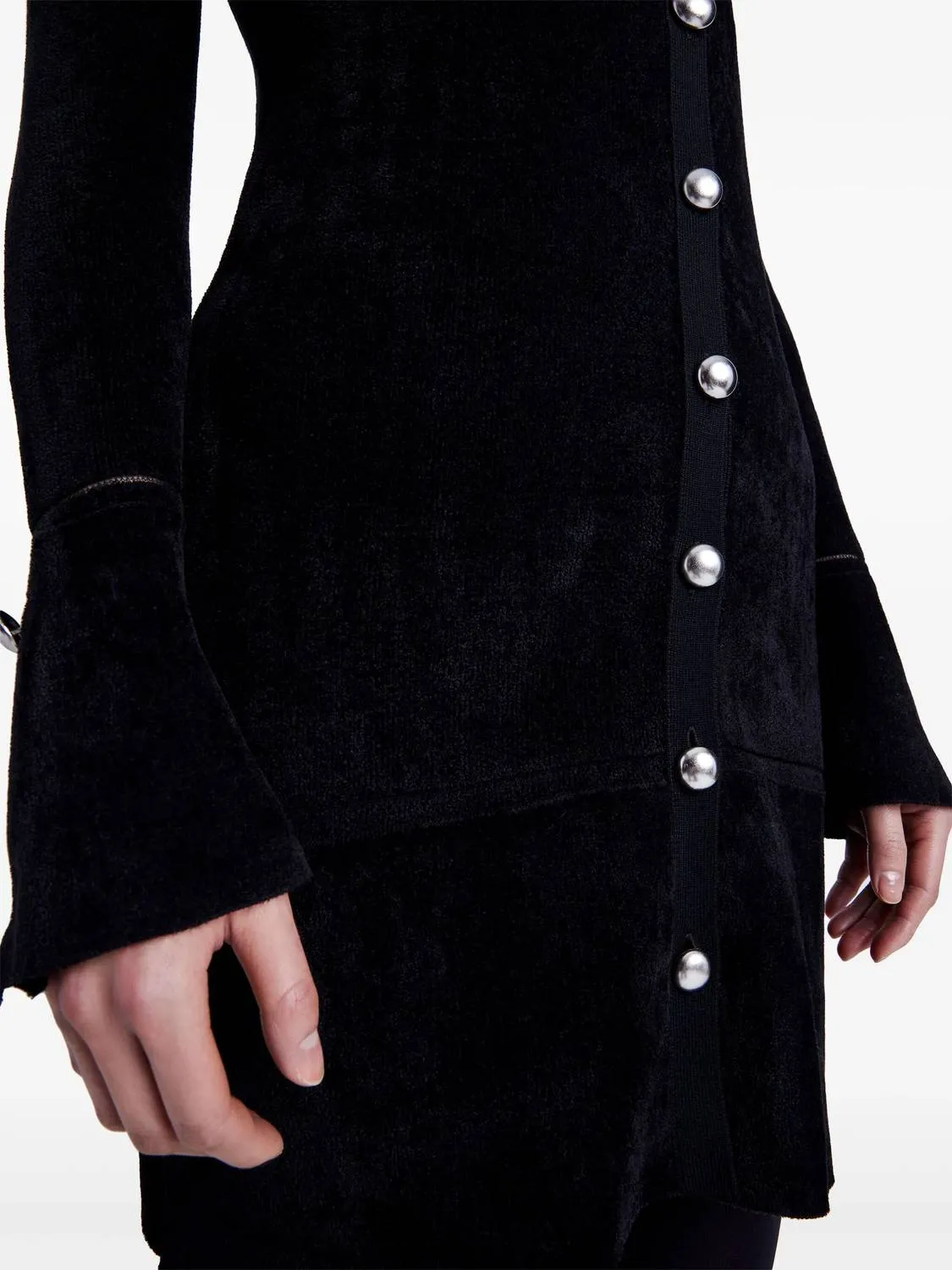 Lucille Chenille Cardigan In Black