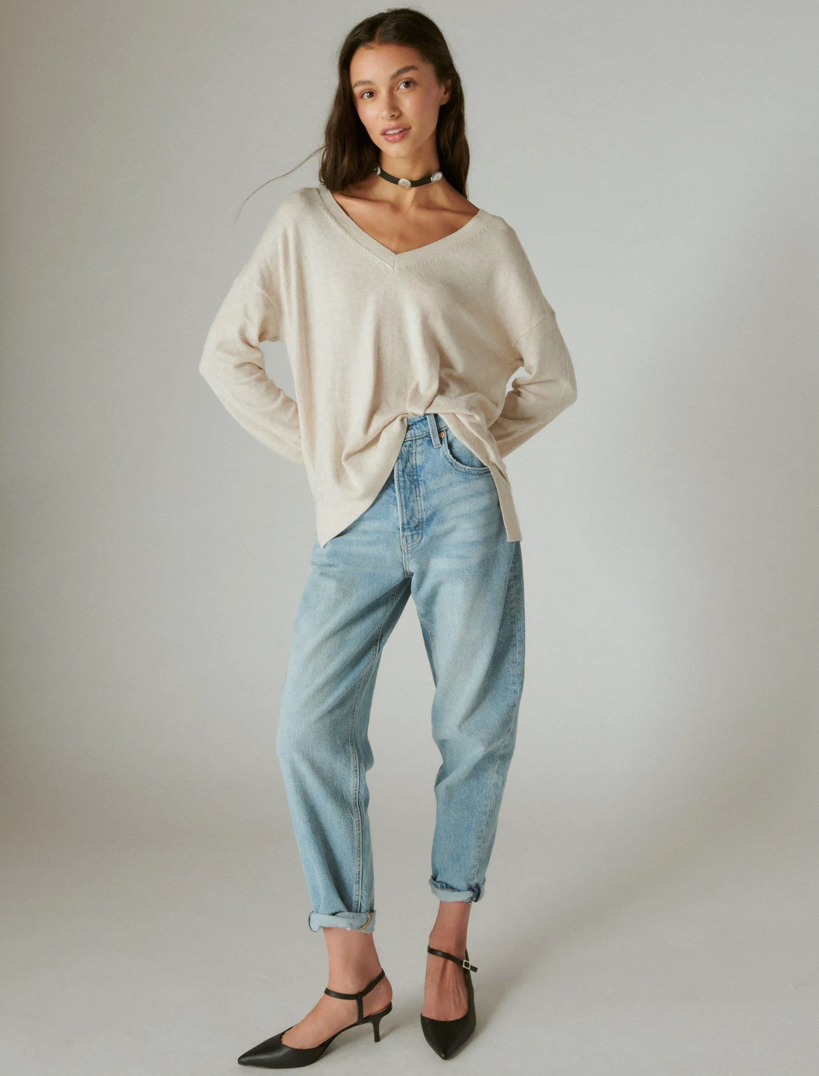 Lucky Brand Women's Cloud Soft V Neck Sweater
