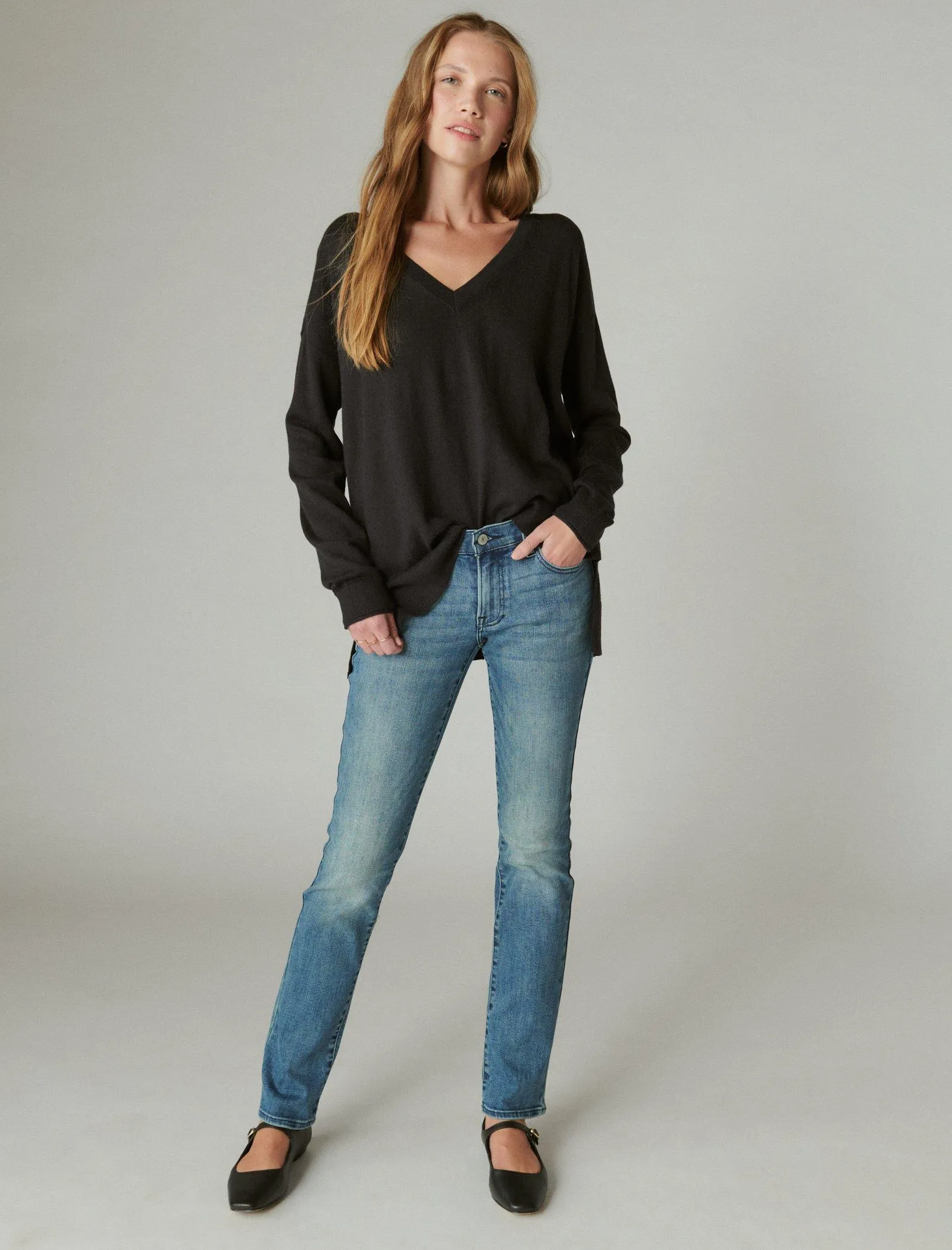Lucky Brand Women's Cloud Soft V Neck Sweater