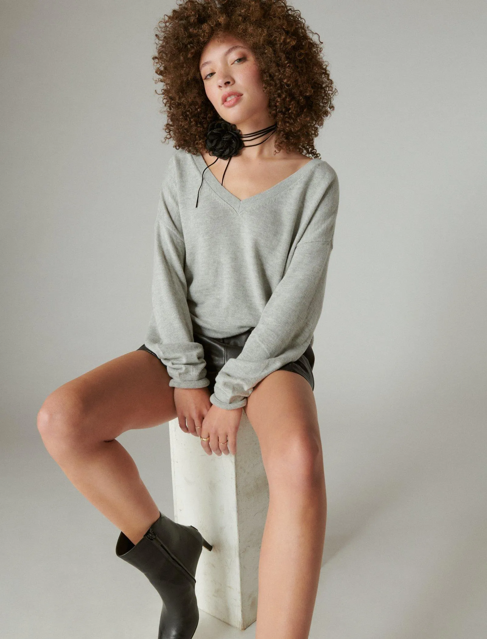 Lucky Brand Women's Cloud Soft V Neck Sweater