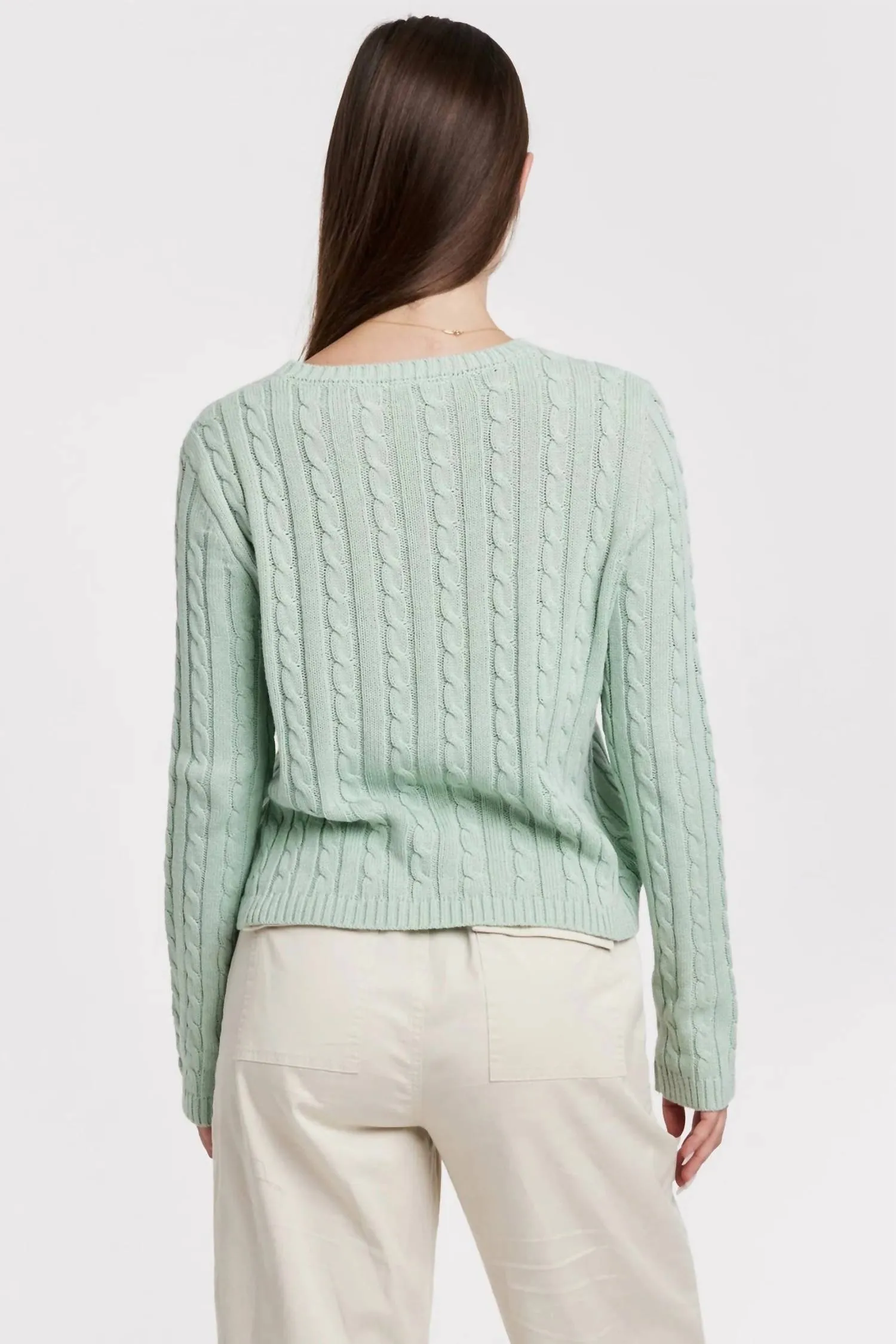 Lupe Cable Knit Sweater In Aquamarine