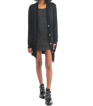 Luxe Drop Shoulder Cardigan In Crush