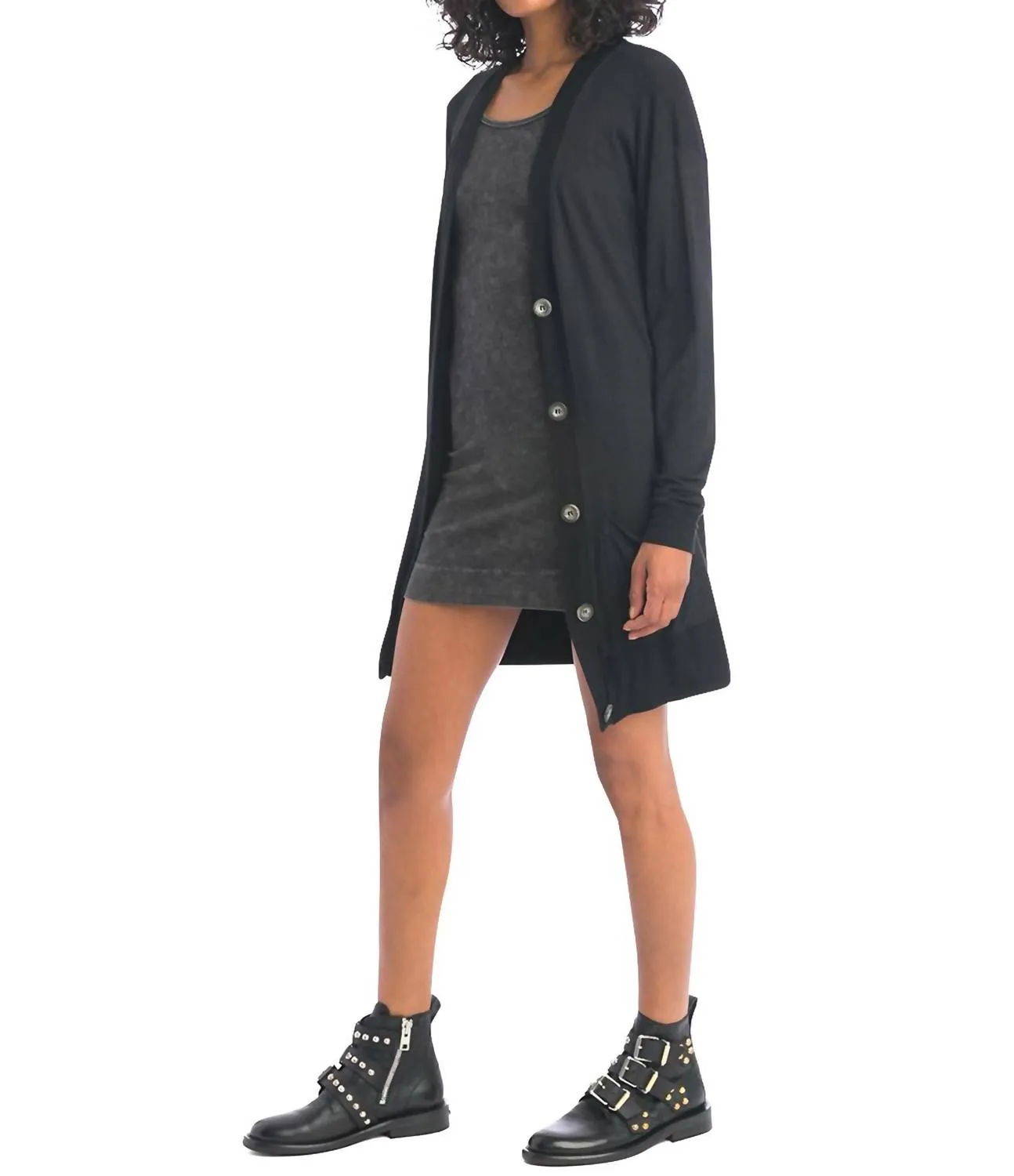 Luxe Drop Shoulder Cardigan In Crush