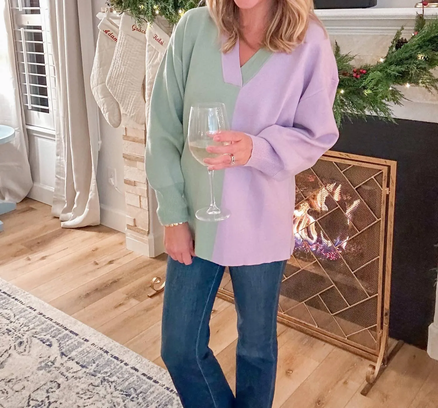 Mac Sweater In Mint Lavender