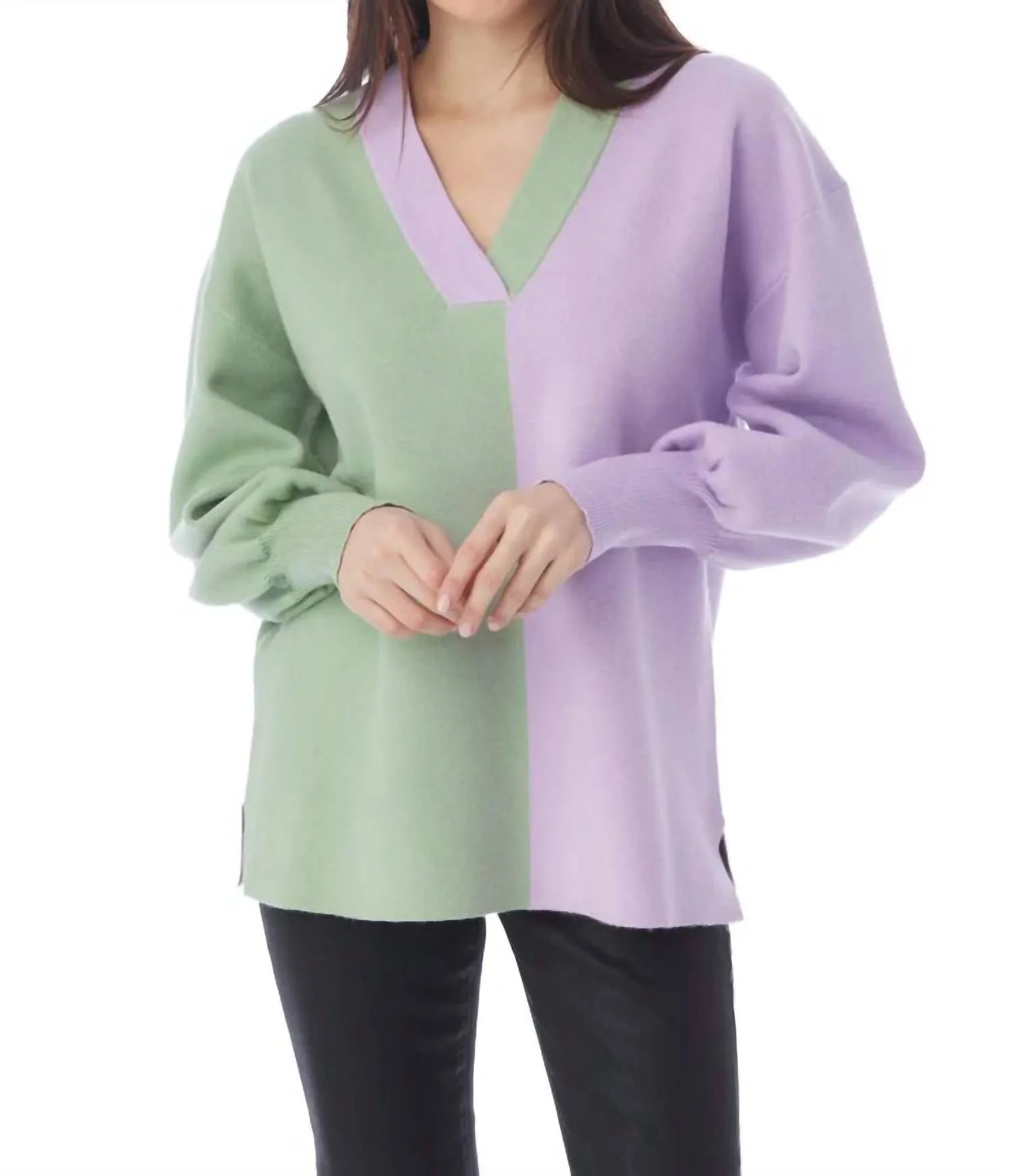 Mac Sweater In Mint Lavender