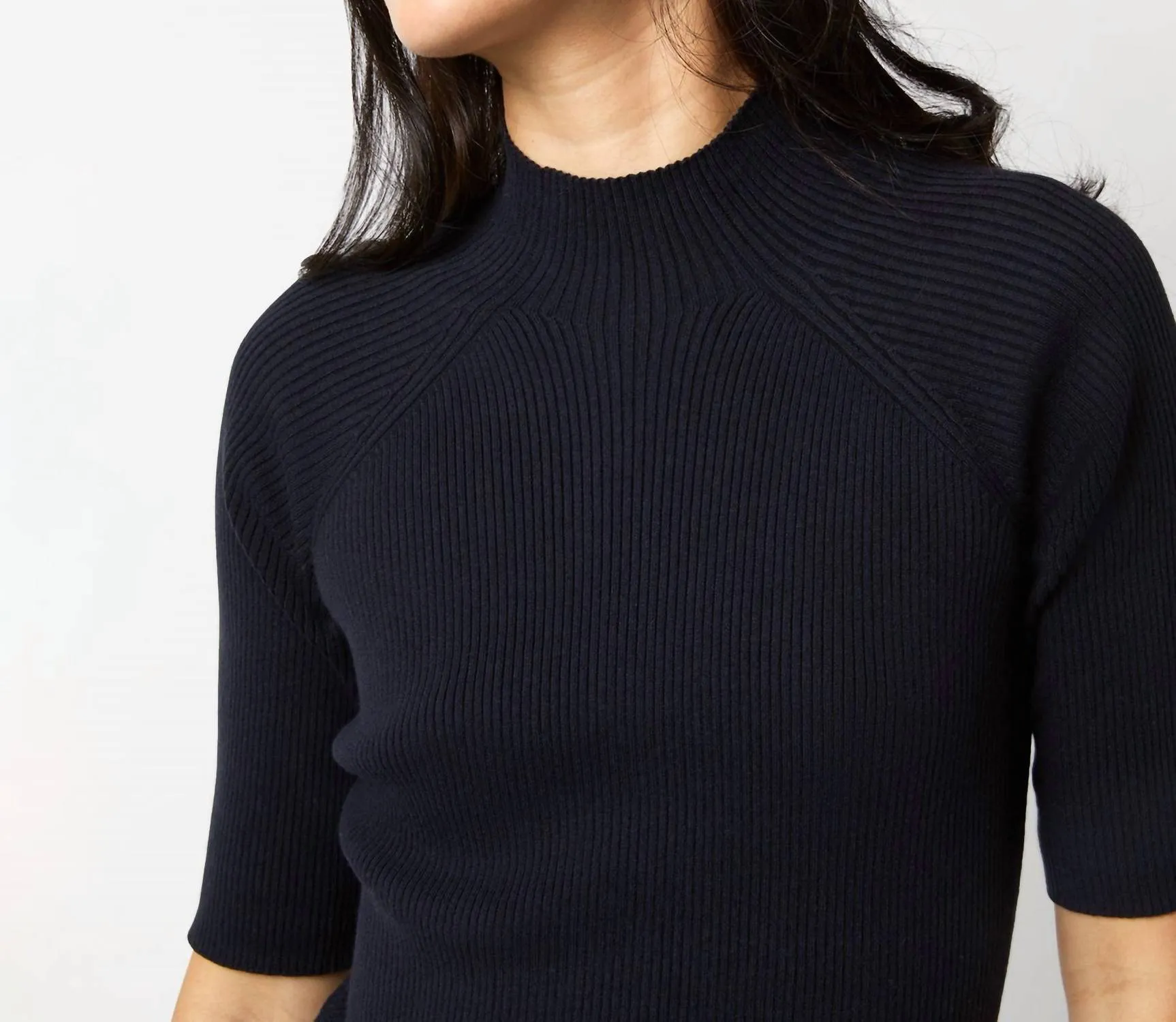 Mackenzie Sweater In Navy Cotton/silk Yarn
