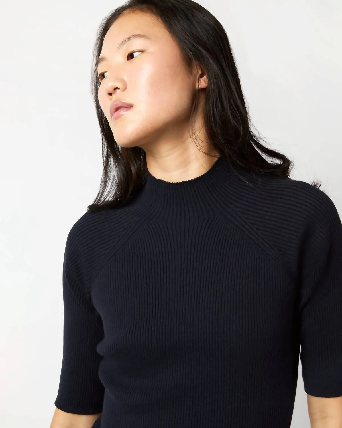 Mackenzie Sweater In Navy Cotton/silk Yarn