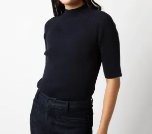 Mackenzie Sweater In Navy Cotton/silk Yarn