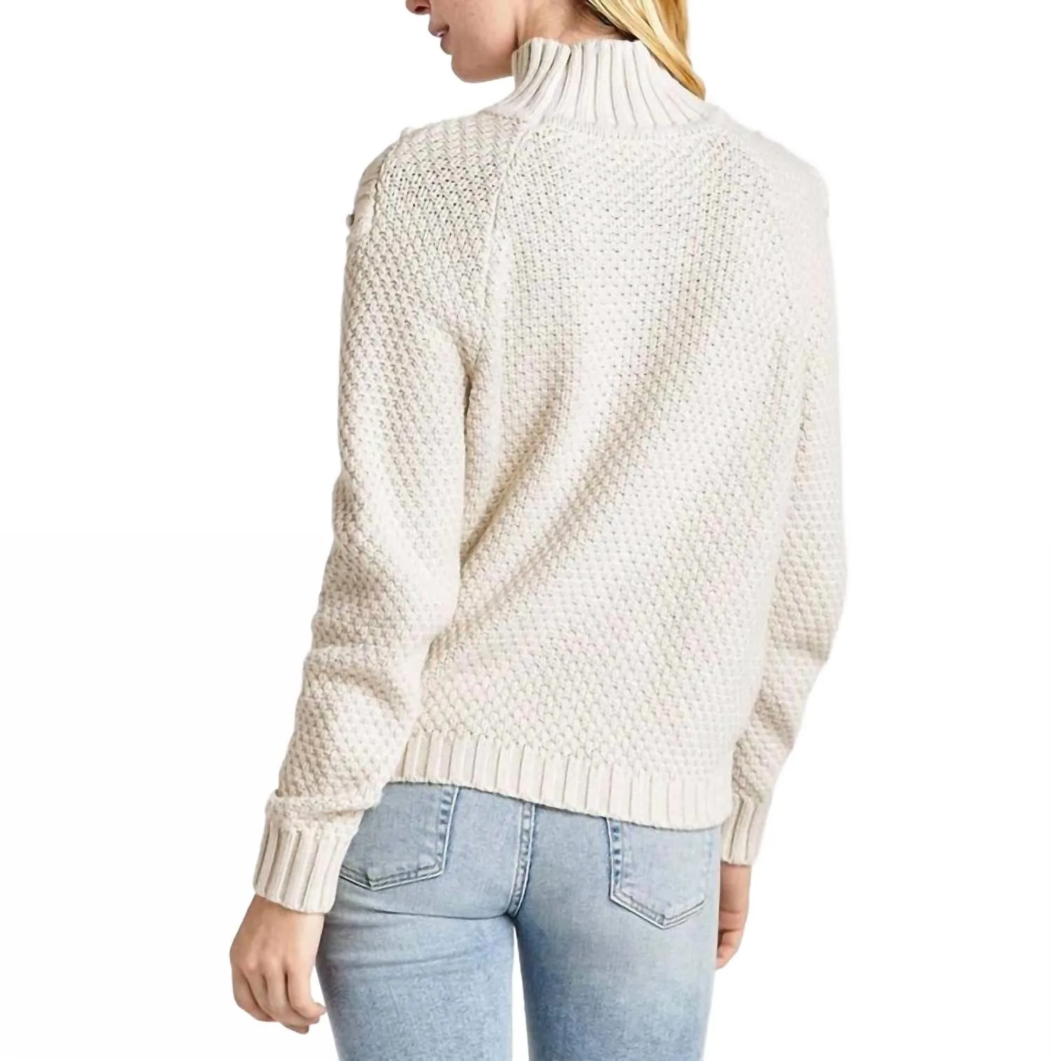 Maggie Sweater In White Sand