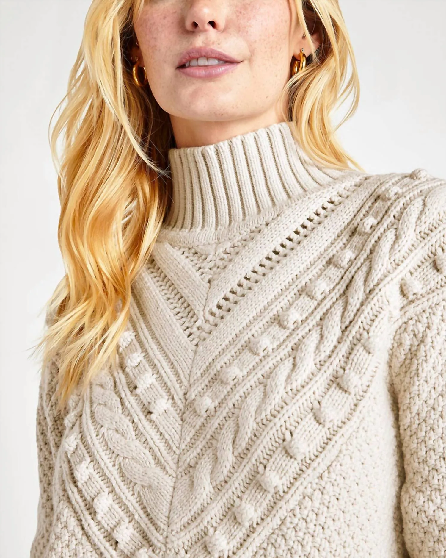 Maggie Sweater In White Sand