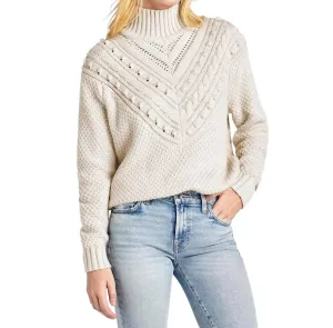 Maggie Sweater In White Sand